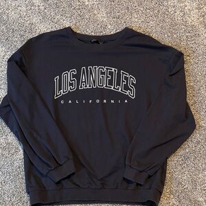 SHEIN Navy Los Angeles Crewneck Sweatshirt